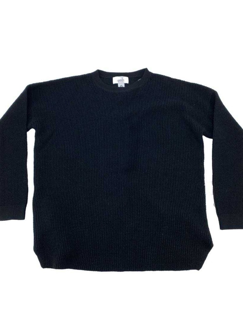 Black Merino Wool Crewneck Knit Sweater
